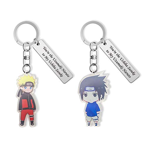 Anime Uzumaki Sasuke Keychain Friendship Jewelry Gift for Best Friend BBF(Uzumaki Sasuke KR)