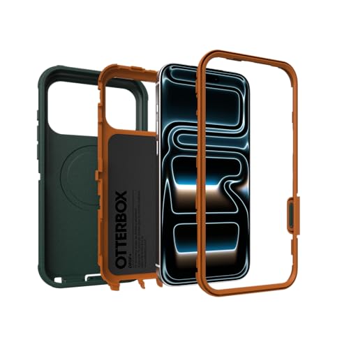 Image of OtterBox iPhone 17 Pro Max Defender Pro Series Case - Green Intrigue - Tough, Rugged & Durable iPhone Case, Snaps on MagSafe