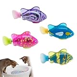 Tyasoleil Swimming Robot Fish Toy for Cats, Electric Fish Toy, LED Light Electronic Fish, Cat Interactive Pet Toy Swimming Baby Bath Toy (4 Pcs)