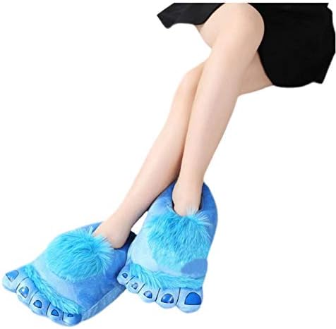 LANFIRE Furry Monster Adventure Slippers, Comfortable Novelty Warm Winter Big Feet Slippers for Adults