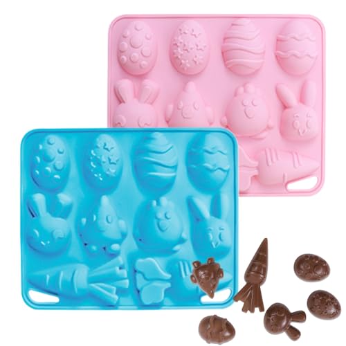 Easter Egg Mold, zanahoria Chocolate Mould, 6,3 x 5,12 pulgadas Compact non-tick Bunny, Food Grade Silicone Mold for Cake Decoration, Baking, Candy Making, Naranja