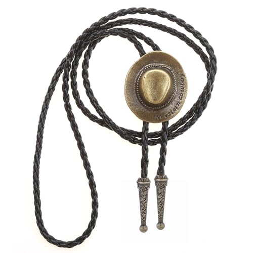 Image of Cowboy Bolo Tie for Men, Vintage Cow Skull Bolo Tie Necklace Native American Necktie for Men Women