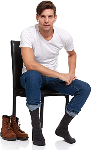 Yacht & Smith Cotton Thermal Crew Socks, Men, Warm Thick Boot Sock, Bulk3