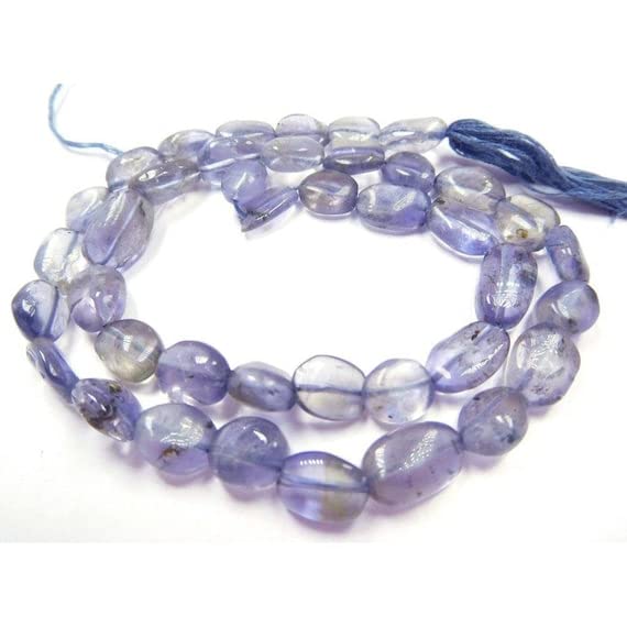 Cuentas de iolita natural ovaladas que solucionan la falta de color en joyas
