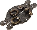ORkLy Cerradura de cierre de cerrojo vintage, hebilla de cerrojo retro antiguo, cierre de ojo, hebilla de madera antigua, caja de regalo de madera, hebilla de palanca, hebilla de aleación, gancho de