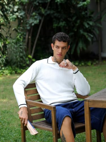 Image of Kvetoo Full Sleeve Winter Wear Woolen Collar Polo Sweater for Men