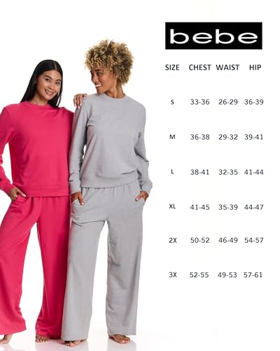 bebe French Terry Sweatshirt for Women, Crewneck Sweatshirts for Women, Sweatshirt Loungewear - Image 7