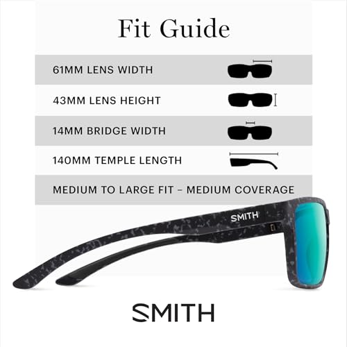 Image of SMITH Riptide Sunglasses with Chromapop Lenses - Polarized Sunglasses - for Men & Women - Matte Ash Marble ChromaPop Glass Polarized Opal Mirror