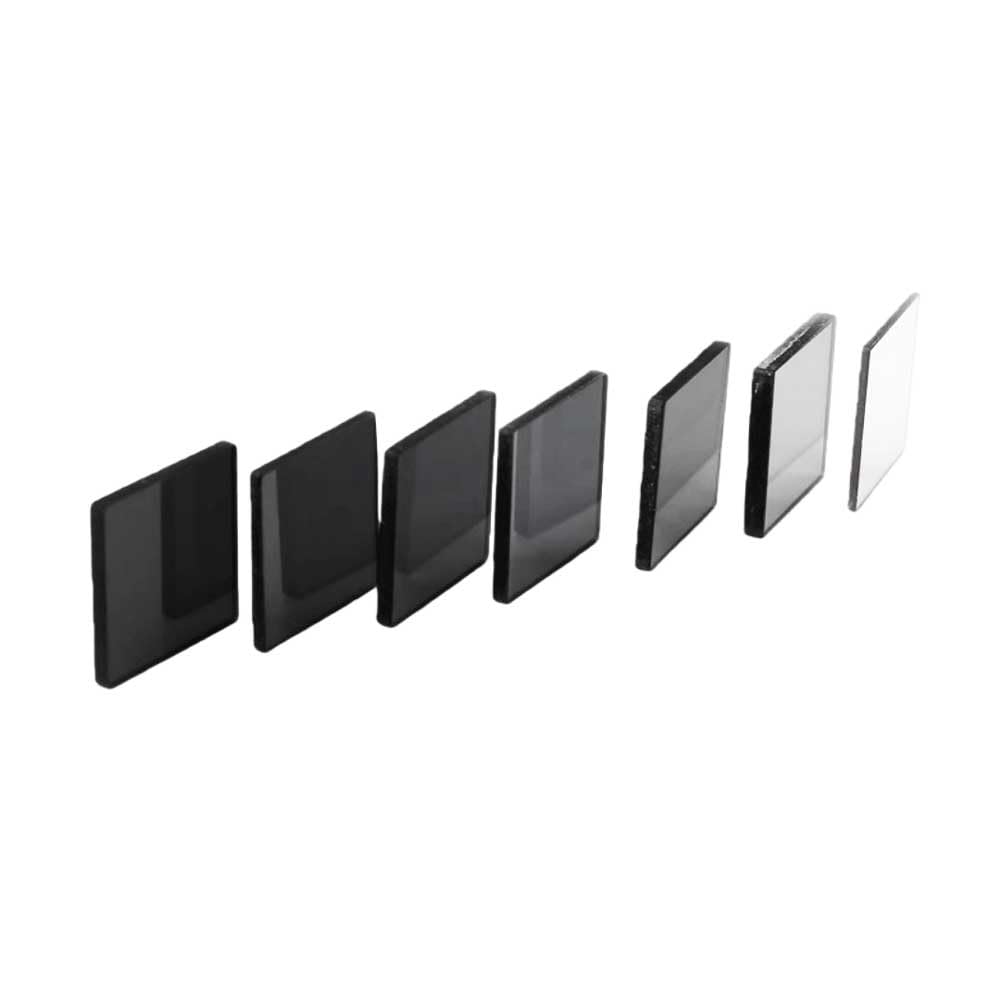 1 szt. Filtr optyczny o neutralnej gęstości typu absorpcyjnego - kwadratowy arkusz tłumiący światło 50x50 mm dla 400-700nm(31% Transmittance)