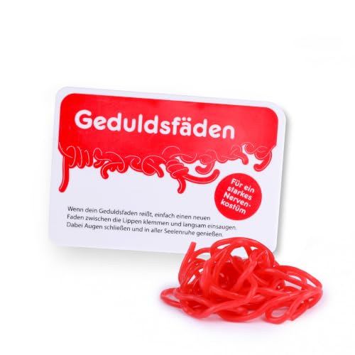 Liebeskummerpillen Geduldsfäden - Fruchtgummischnüre mit Erdbeergeschmack - Lustige Süßigkeiten für Kollegen, Freunde & Familie - Nervennahrung Anti Stress Fruchtgummi witziges...