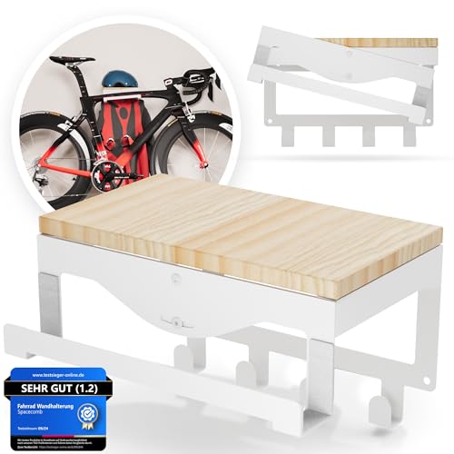 Spacecomb RAWI15 Fahrrad Wandhalterung Holz Ablage