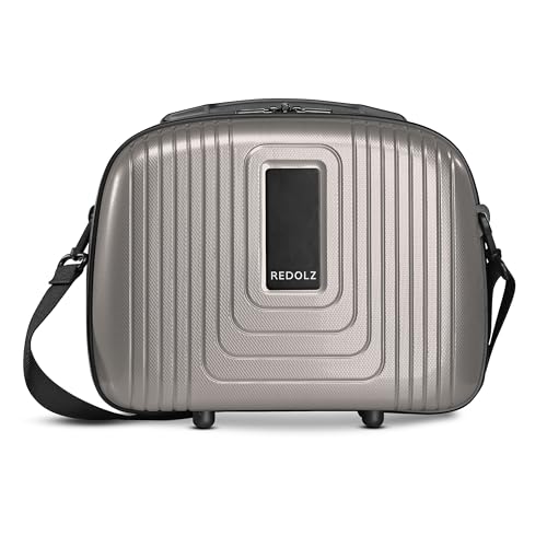 REDOLZ Hartschalen Handgepäck Kosmetik-Koffer | Stabiles Beauty-Case mit Aufsteckfunktion |34 x 17 x 27 cm aus leichtem Polypropylen (Essentials 14)