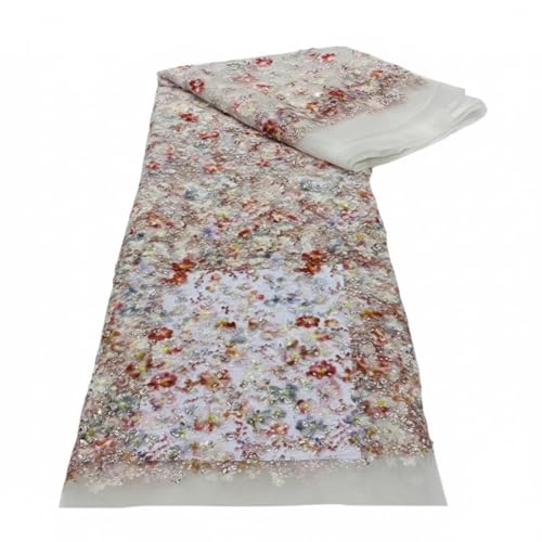 Tissu dentelle imprimé à paillettes de 5 yards idéal pour coudre une jupe de soirée