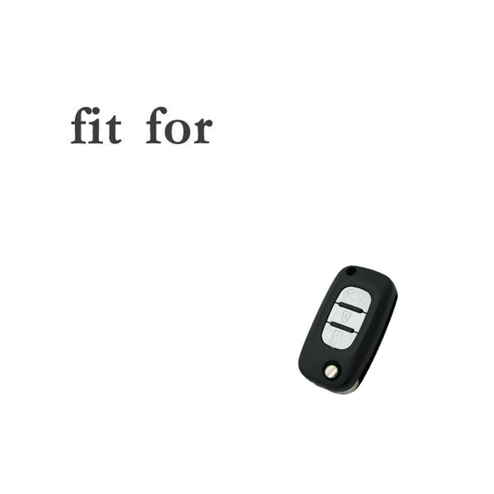 BROVACS Silicone Cover Protector Case Holder Skin Jacket Compatible with MERCEDES BENZ SMART RENAULT 3 Button Flip Remote Key Fob CV4954 Pink - Image 3