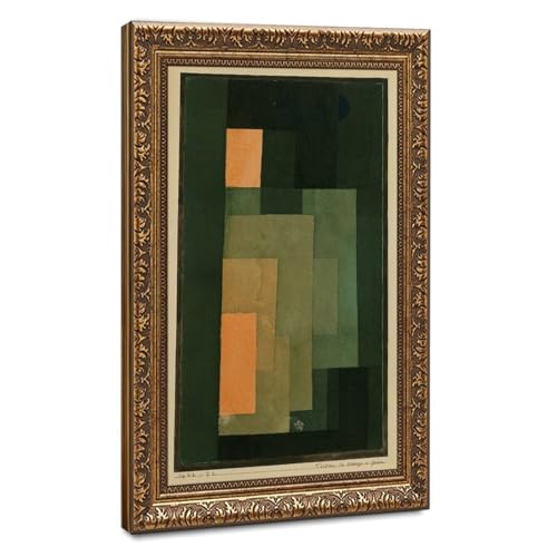 Décoration murale Paul Klee toile tour orange et verte cadre 30x45cm
