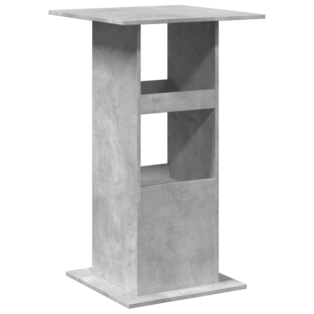 Stół barowy z półkami, szary beton, 60 x 60 x 102 cm, materiał drewnopochodny, trwały stół barowy, uniwersalny stół kuchenny, stół do jadalni do domu