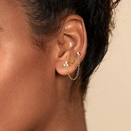 PAVOI 14K Gold Earrings Connector Chain for Women| Convertible Dangle Chain for Double Piercings2