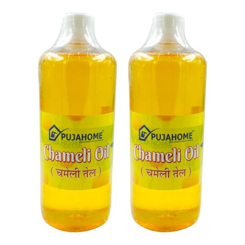 Image of Chameli Oil for Hanuman Puja - 500 ml Pack of 2 | Jasmine Fragrance Pooja Oil for Hanuman Ji Chola, Diya, Aarti, Mandir, Temple & All Religious Pujas | Long-Lasting Aroma