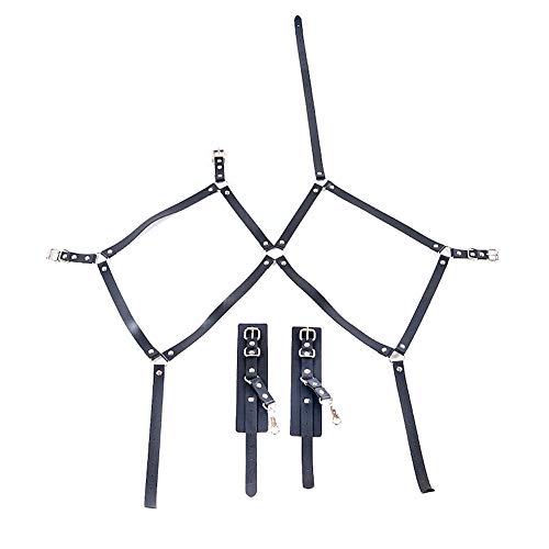 MFMYEE SM Geschirre Bondage Handschellen,Sex Bondage Fetisch Leder Handschellen Geschirr Homosexuell,Leder Strumpfhose Bondage BDSM Kit Sex Spielzeug Toys (verstellbar)