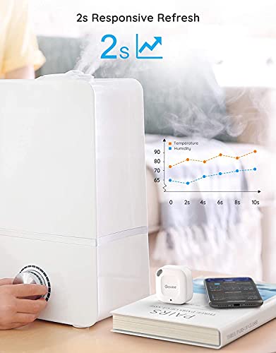 Image of Govee Bluetooth Thermometer, Hygrometer, Mini Accurate Humidity and Temperature Sensor with Data Storage Export for iOS /Android for House Wine Living Room Baby Room