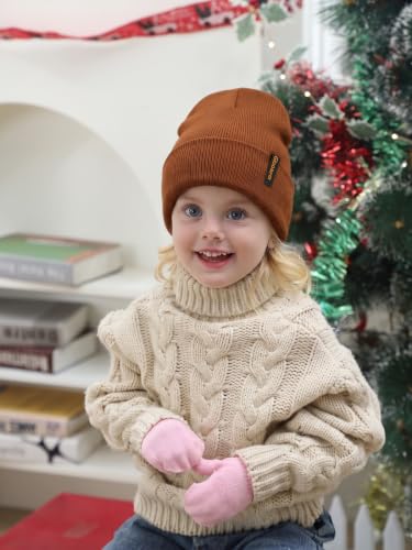 Image of Glooarm 3 Pack Toddler Beanies Kids Winter Ribbed Warm Hats