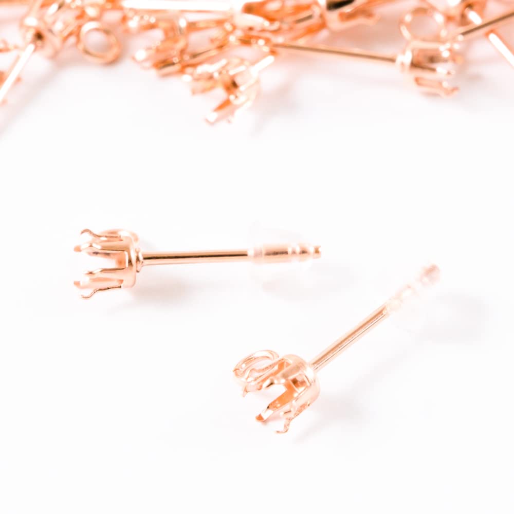 現品限り】宝石質天然石ルビーサージカルステンレス立て爪台座クリップ