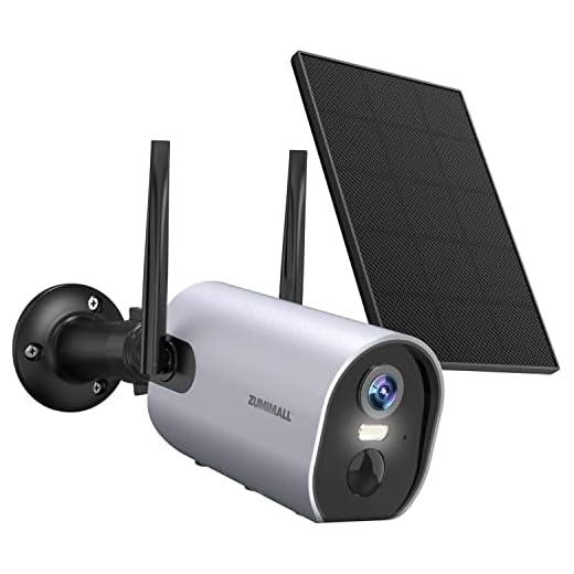 Zumimall Wireless Outdoor Security WiFi Camera, Solar Powered Rechargeable Battery Surveillance Camera, 1080P Home Security Camera, Night Vision, Two Way Audio, PIR Motion Detection, IP65 Waterproof