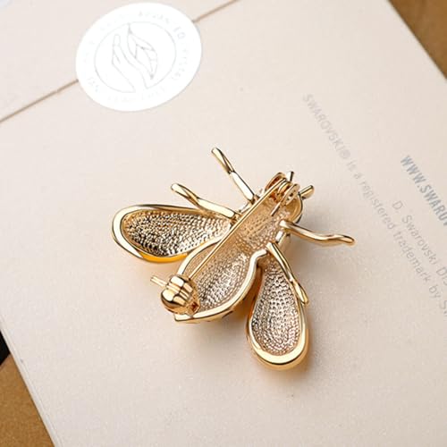 Image of Vintage Crystal Honey Bee Brooches for Women,Sparkly Rhinestone Insect Bee Brooches Charm Faux Pearl Yellow Sun Flower Honeybee Lapel Pins Dress Suit Shirt Prom Party Jewelry