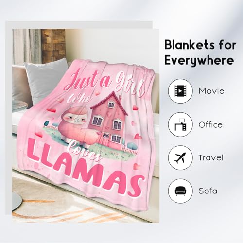 Unikitty Llama Blanket, Llama Gifts For Girls Women Llama Lovers, 40 Inchx50 Inch Soft Pink Blanket Gifts For Girls Daughter, Cute Flannel Kids Throw Blankets For Couch Sofa Chair thumb #2