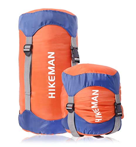 Compression Stuff Sack, Compression Sack for Sleeping Bag, 6L/15L/25L/35L Water-Resistant & Ultralight & Compact - Space Saving Gear for Camping, Traveling, and Outdoors (Orange, M)