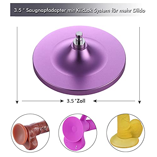 Hismith 3,5 inch zuignap-adapter met KlicLok-systeem, bijgewerkte universele dildohouder (paars, 3,5 inch) - Afbeelding 3