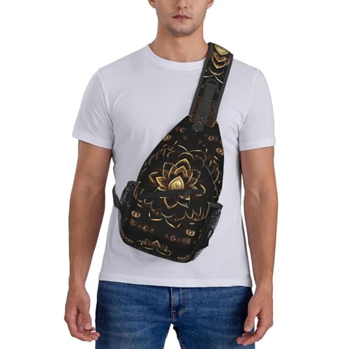 Mochila Urbana Negra Crossbody con Estampado Floral miniatura 7
