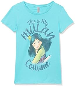 Disney Mädchen Princesses Mulan Costume Girls Short Sleeve Tee T-Shirt, Tahiti-Blau, XS