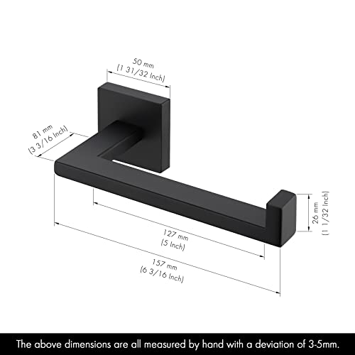 Kes Toilet Paper Holder Bathroom Sus 304 Stainless Steel Matte Black Square Tissue Holder Paper Roll, A22570-Bk #TOP2