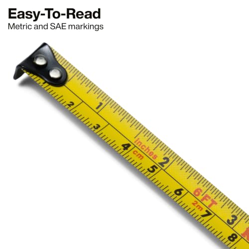 Image of Klein Tools 9362 6-Foot Keychain Tape Measure with Carabiner, SAE and Metric Markings, Small Pocket Tape with Nylon Coated Blade