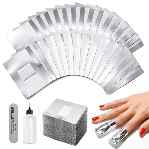 Gellen 300PCS Nail Foil Wraps for Gel & Nail Polish Removal, Soak-Off
