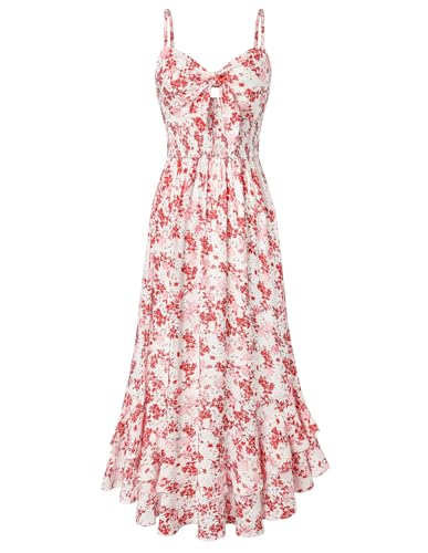 Image of GRACE KARIN Womens Maxi Floral Sundresses Summer Beach Boho Dress Spaghetti Strap Dresses Casual Fashion Clothes with Pockets