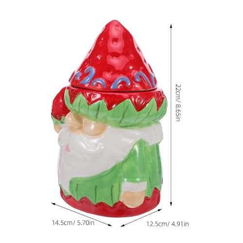 Tarro de cerámica para dulces navideño con tapa hermética de Papá Noel 3