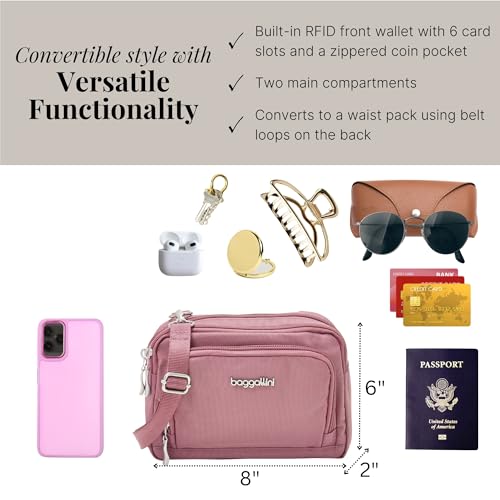 Image of Baggallini Triple Zip with Front Wallet /Trifecta RFID Wallet Crossbody