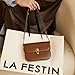 LA FESTIN Small Purse Leather Handbags for Women: Brown Shoulder Bag Crossbody Bag - Classic Medium Hobo Bag for Women - Travel Office Daily Comfort