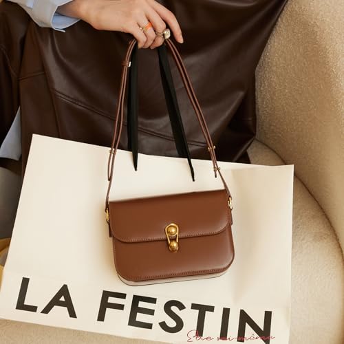 Image of LA FESTIN Genuine Leather Purse for Women Designer Shoulder Handbag Daliy