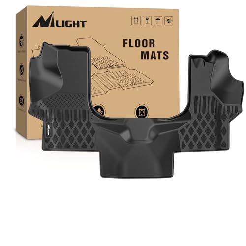 Image of Nilight TPE Floor Mats for Chevy Express GMC Savana 1500 2500 3500 | 2015 2016 2017 2018 2019 2020 2021 2022 2023 2024 2025 All Weather Custom Fit Heavy Duty Floor Liners
