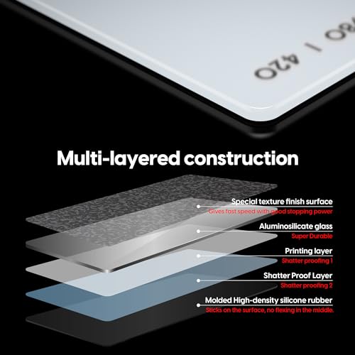Image of Pulsar - Superglide Premium Glass Mouse Pad XXL ALUMINO-Silicate Glass Surface Anti-Slip Fully Molded high-Density Silicone Rubber 38.5in x 16.5in (XXL, White)