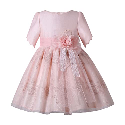 Ju petitpop Niñas Vintage Primavera Rosa Floral Encaje Ropa Niñas Lindo Fiesta Festival Vestidos Tamaño 3 4 5 6 7 8 10