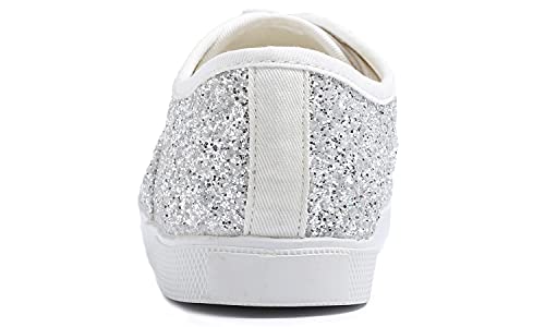 Image of FEVERSOLE Women's Fashion Dress Sneakers Party Bling Casual Flats Embellished Shoes