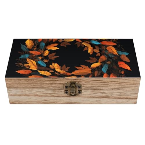 Boîte de rangement en bois souvenirs bijoux à motif couronne de fête