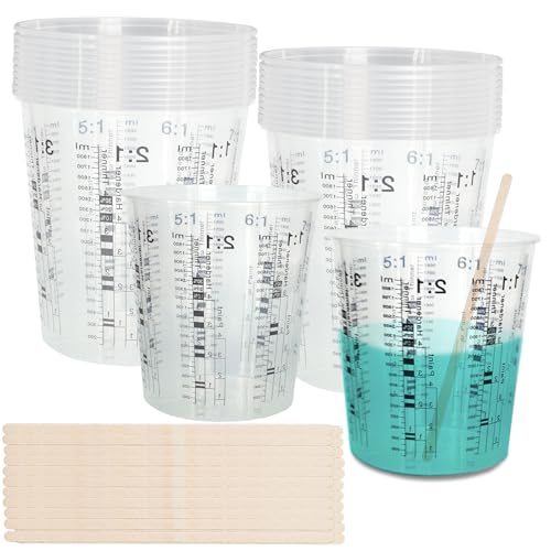 25 piezas vasos medidores 64 oz de plástico desechable miniatura 1