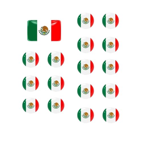 Set de 17 imanes decorativos con bandera de México miniatura 1