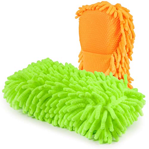 Cosey – (éponge Chenille), 2 pièces, Vert/Orange
