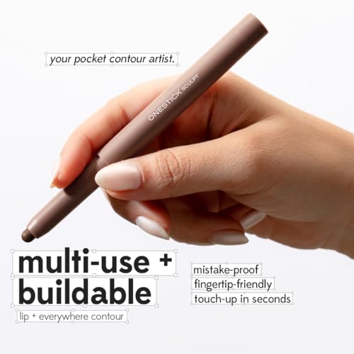 Image of Ruby's Organics OneStick Lipstick for Women - Sculpt, Lip and Cheek Contour Crayon, Matte Finish, Lip Makeup - Enriched with Antioxidants and Vitamins, Chemical Free - Almond